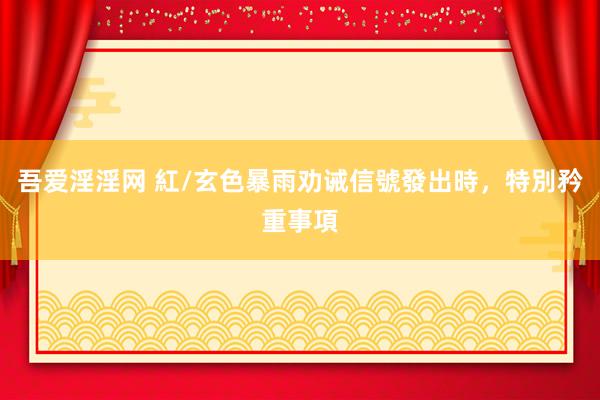 吾爱淫淫网 紅/玄色暴雨劝诫信號發出時，特別矜重事項
