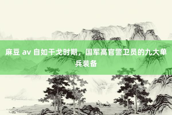 麻豆 av 自如干戈时期，国军高官警卫员的九大单兵装备
