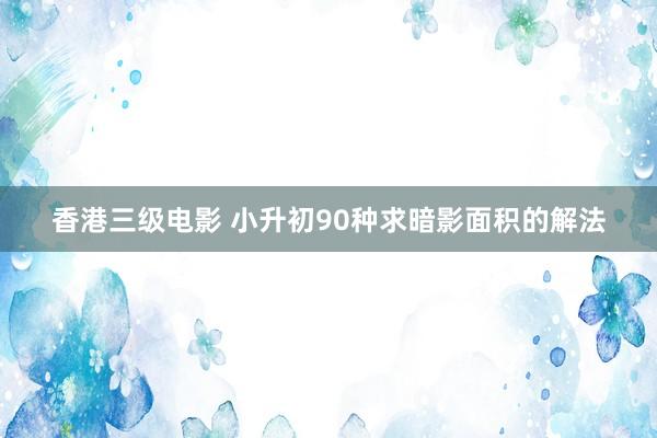 香港三级电影 小升初90种求暗影面积的解法