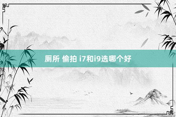 厕所 偷拍 i7和i9选哪个好