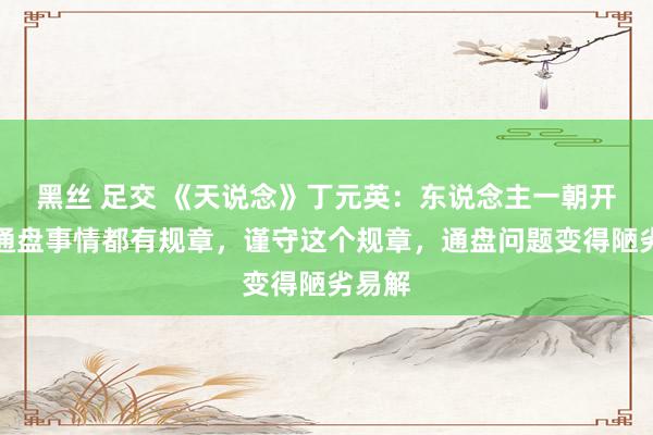 黑丝 足交 《天说念》丁元英：东说念主一朝开窍，通盘事情都有规章，谨守这个规章，通盘问题变得陋劣易解